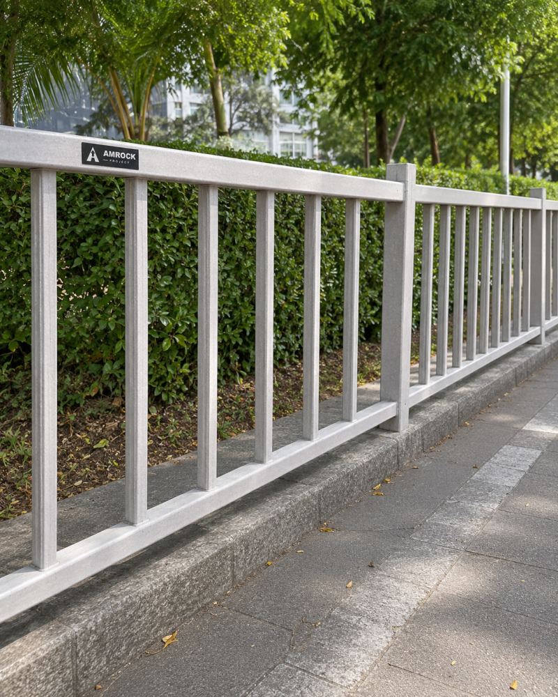 FRP Pedestrian Guard Rail Systems by AMROCK FRP Pedestrian Guard Rail Systems by AMROCK